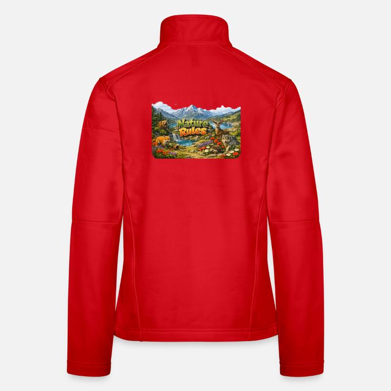 Nature Rules: Animals and Mountains Women's Softshell Jacket