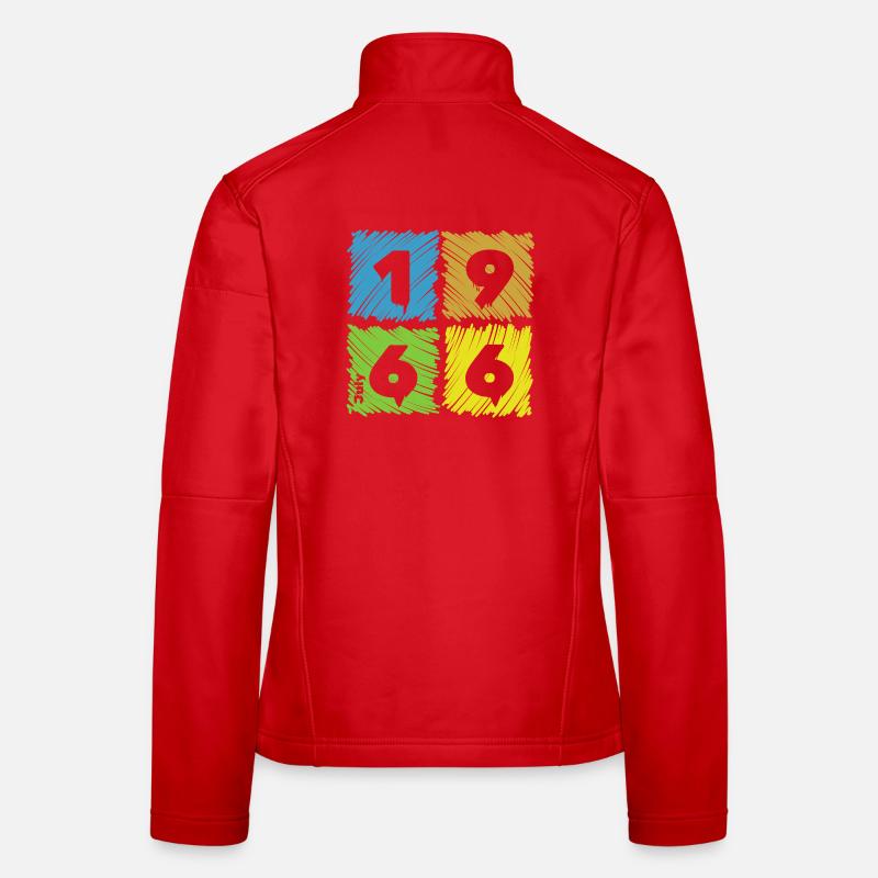 60. Geburtstag Farbige Patches since 07/1966 Women's Softshell Jacket