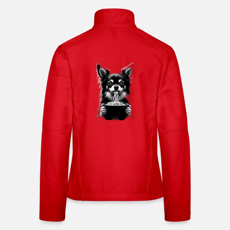 Chihuahua isst Ramen Frauen Softshelljacke