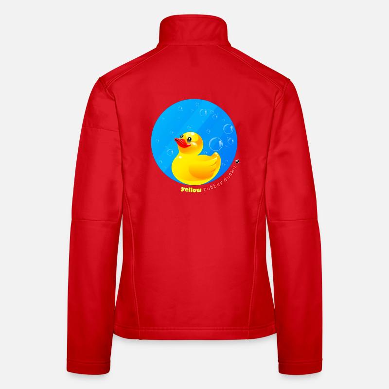 Gelbe Gummiente Abbildung in einem Kreis Frauen Softshelljacke