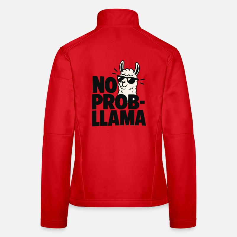 No Probllama Cool Lama Spruch Frauen Softshelljacke