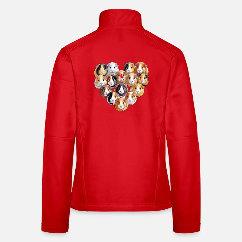 Cœur de cochon d’Inde pour cochon d’Inde Veste en tissu softshell Femme