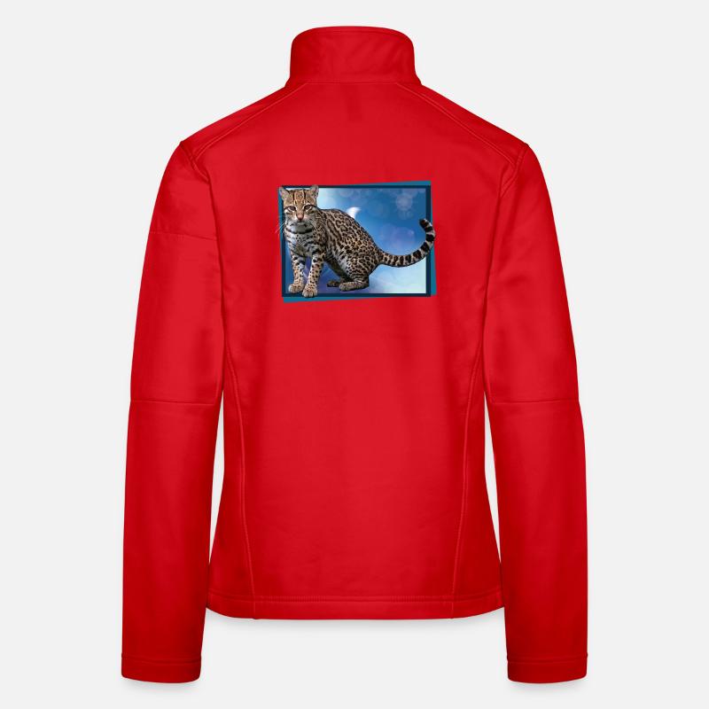 Blue Leopard Bokeh Women's Softshell Jacket