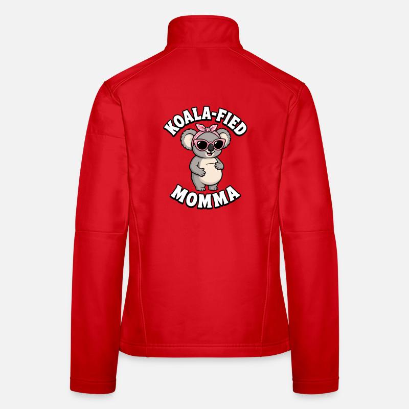 Maman de koala enceinte grossesse drôle Veste en tissu softshell Femme