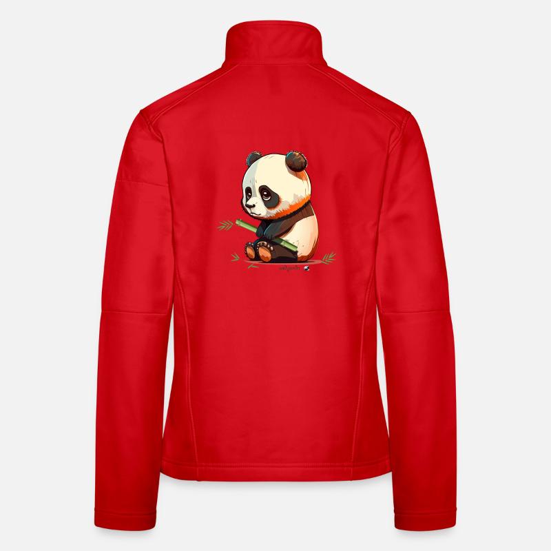 Trauriger Panda mit Bambus Sad Panda Frauen Softshelljacke