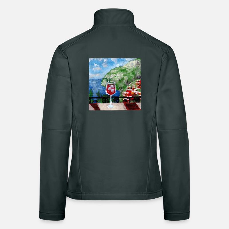 Meerblick_Ölgemälde_mit_cocktail Frauen Softshelljacke