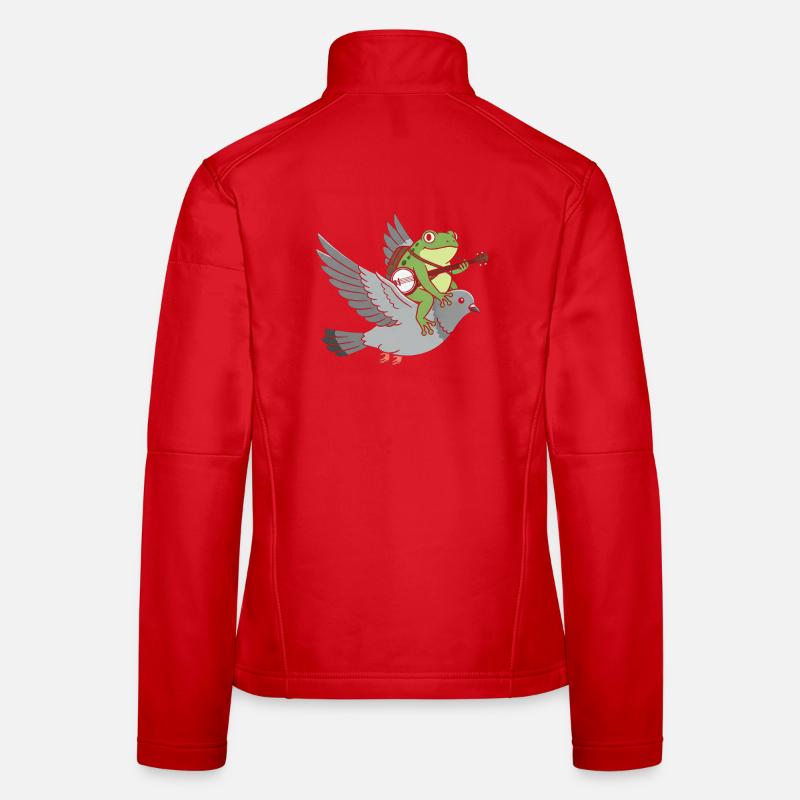 Frosch-Gitarrist auf Taube Frauen Softshelljacke