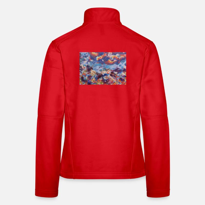 Bunte Mosaikabstraktion Frauen Softshelljacke