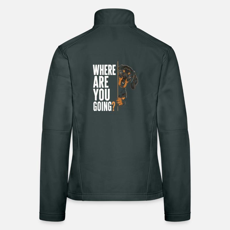 Where Are You Going? Dog view Women's Softshell Jacket