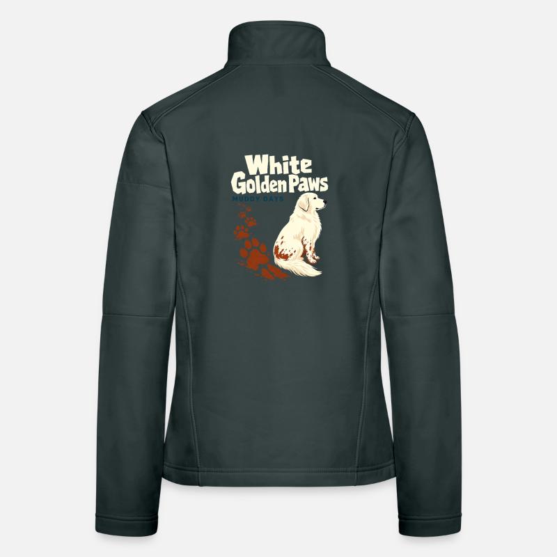 Maman du Golden Retriever blanc, Pattes dorées blanches Mudd Veste en tissu softshell Femme
