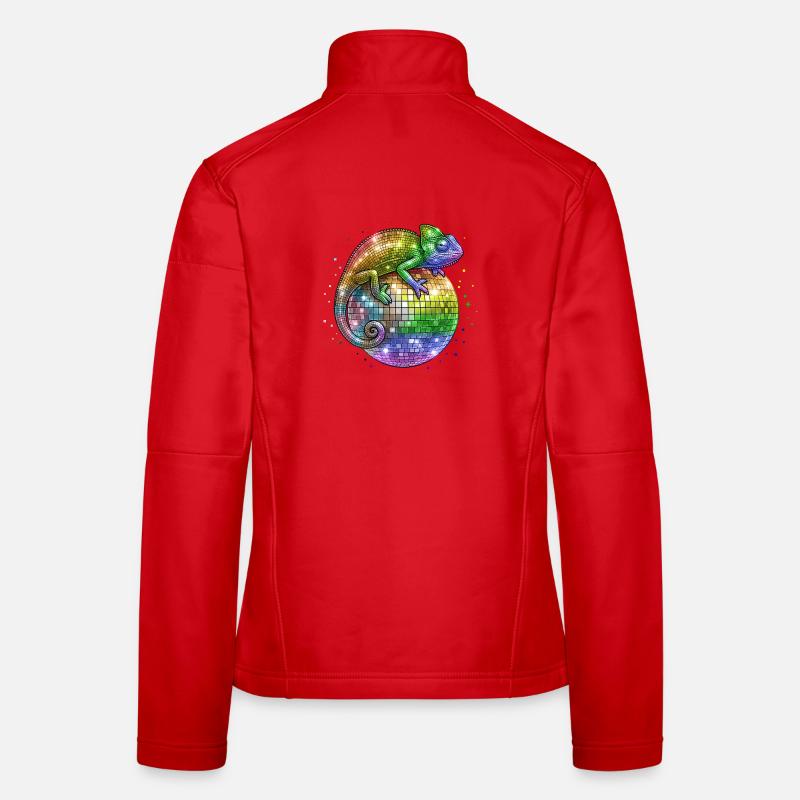 Caméléon sur le drapeau Globo Disco Progress LGBT Veste en tissu softshell Femme