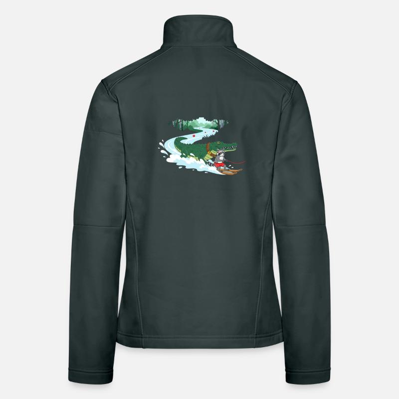 Crocodile Surfeur et Compagnon Chat Veste en tissu softshell Femme