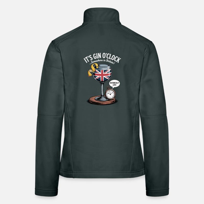 Gin O'Clock Britischer Humor Frauen Softshelljacke