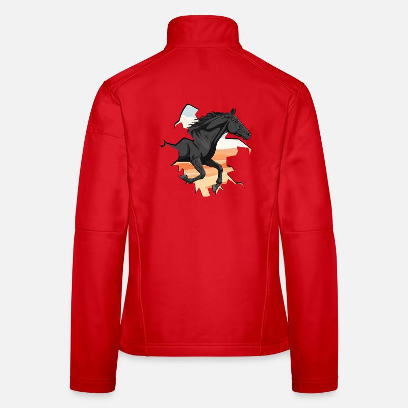 A galloping Abaga horse going through a wall Women's Softshell Jacket