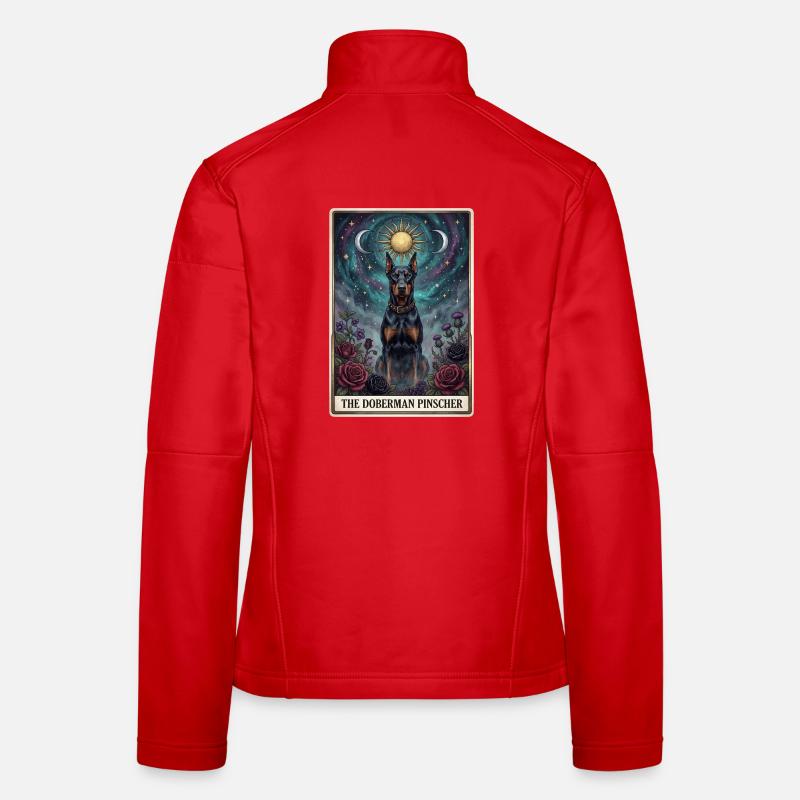 Doberman Pinscher Starry Sky Tarot Women's Softshell Jacket