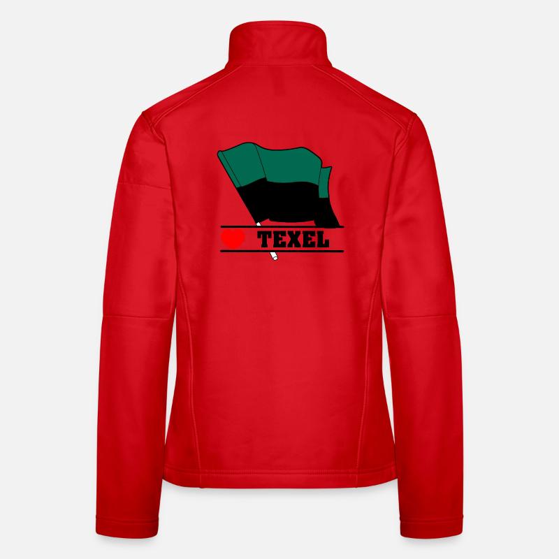J’adore Texel – Design du drapeau de l’île Veste en tissu softshell Femme