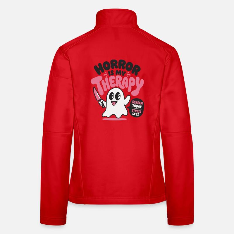 Horror Is My Therapy Ghost Women's Softshell Jacket