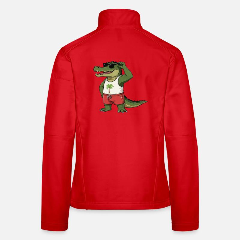 Bande dessinée Crocodile Veste en tissu softshell Femme