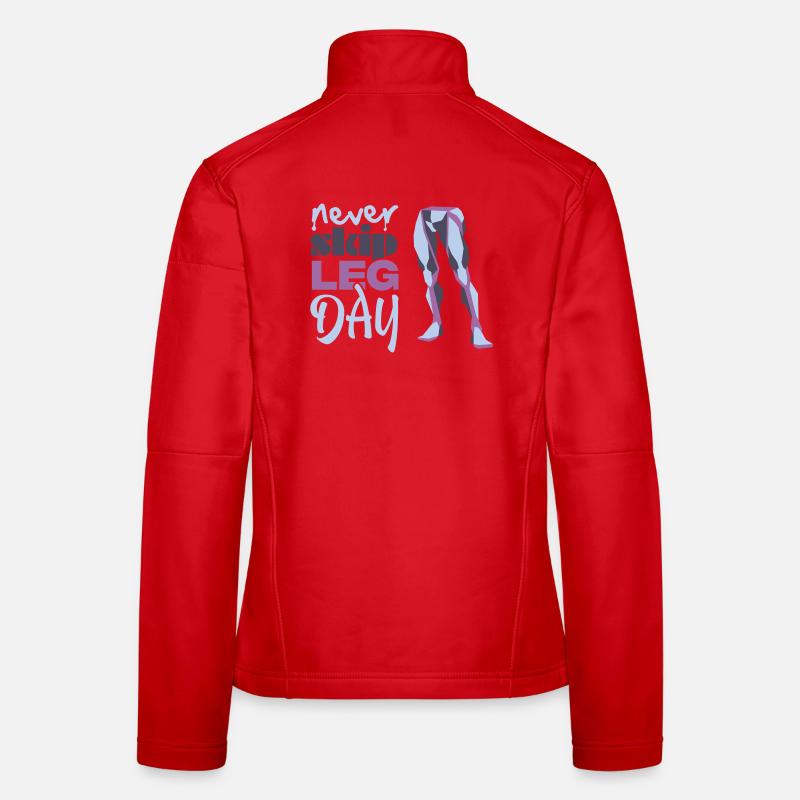 Never Skid Leg Day Grafik - Frauen Softshelljacke - Rot