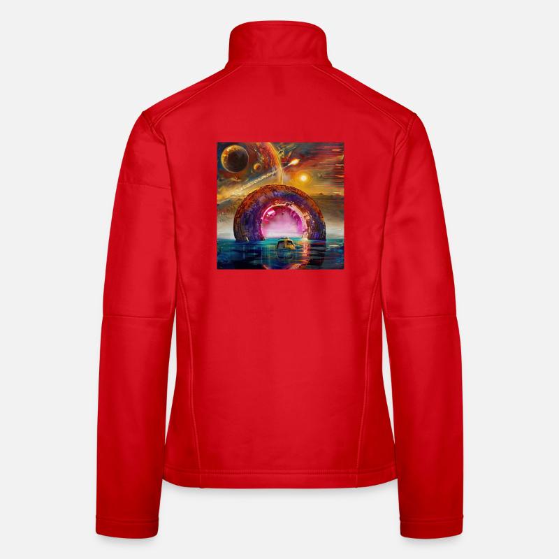 Neon-Rundportal am Horizont Frauen Softshelljacke