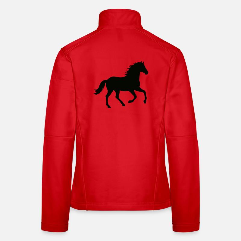 Silhouette de cheval au galop Veste en tissu softshell Femme