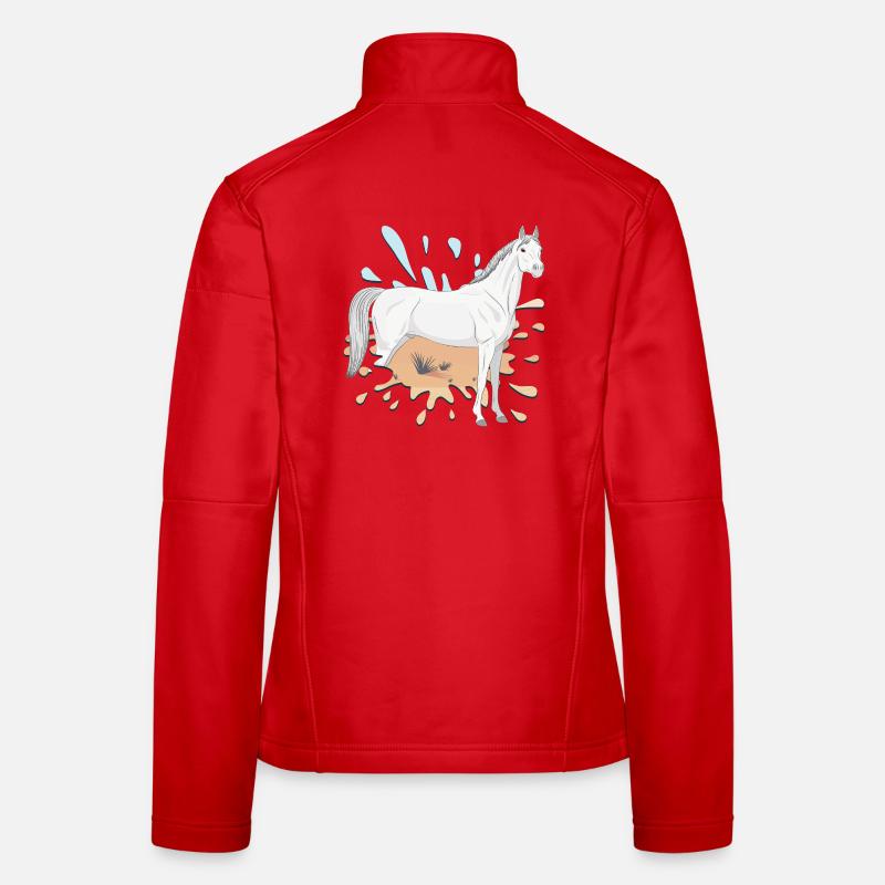Un cheval Abbayan et un désert dans une tache Veste en tissu softshell Femme