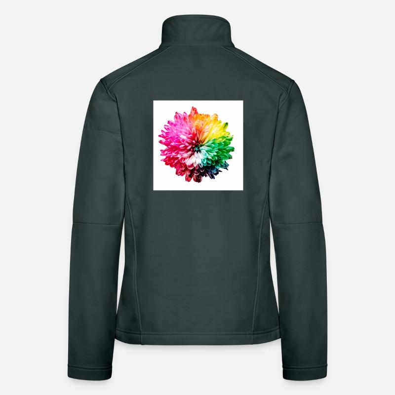 Explosion de la Fleur Arc-en-ciel Veste en tissu softshell Femme