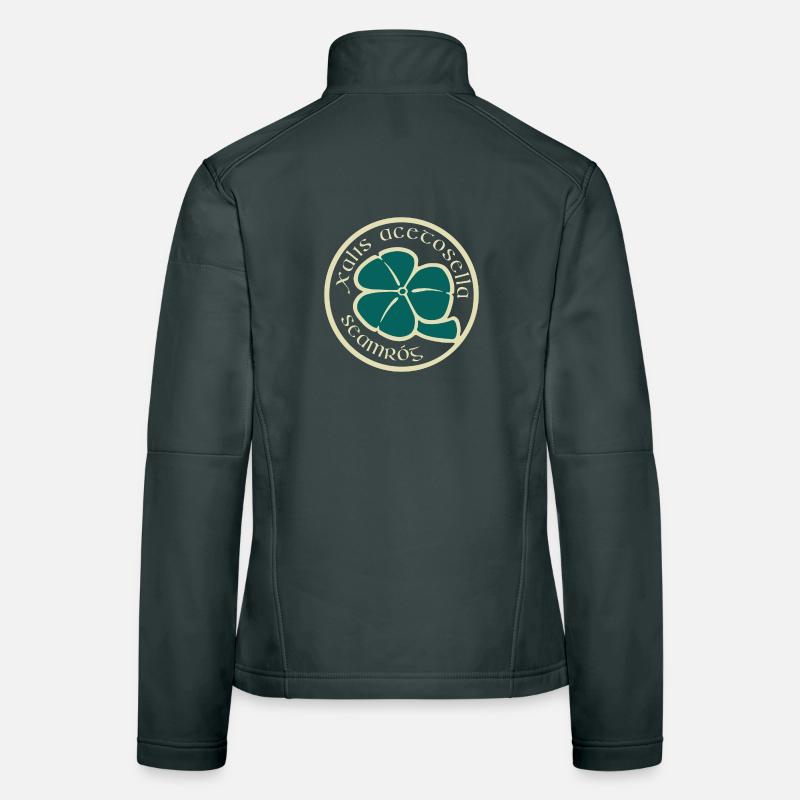 Trèfle Beige Vert Fleur de la Saint-Patrick Veste en tissu softshell Femme
