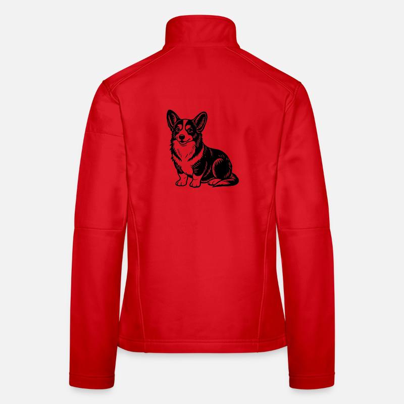 Corgi sitting Women's Softshell Jacket