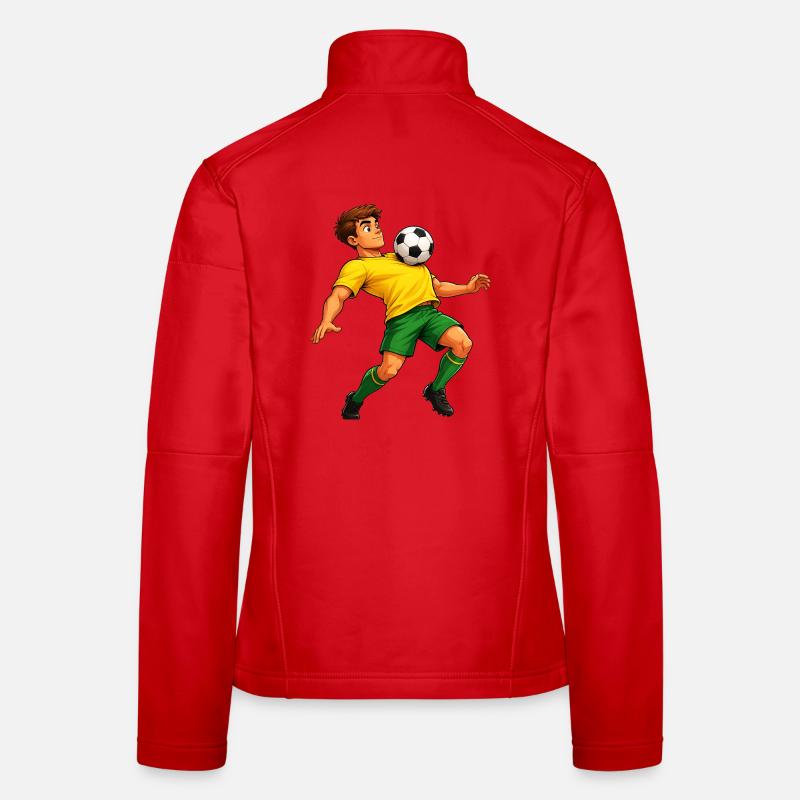 Fußball auf der Brust Frauen Softshelljacke