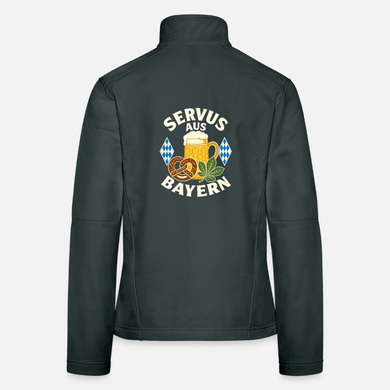 Servus aus Bayern Bierbrezel Frauen Softshelljacke