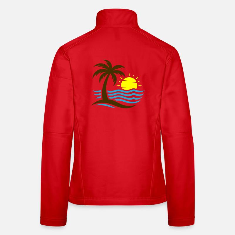 Mer de la plage de Palm Tree Veste en tissu softshell Femme