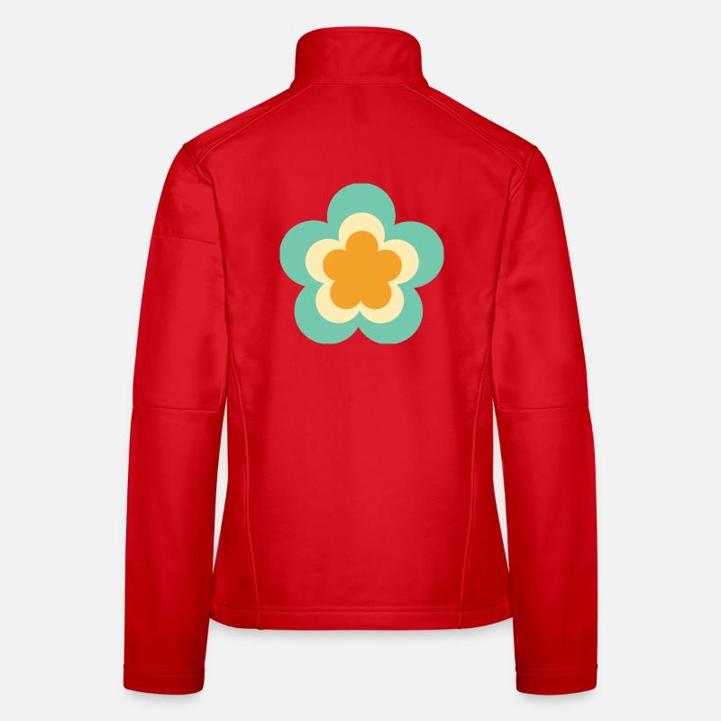 70s Flower Pattern Hippie Gift Women's Softshell Jacket