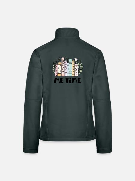 Livres pastel avec ornements de feuilles - Veste en tissu softshell Femme - rouge - Dos