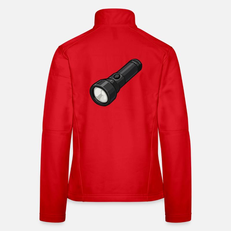 Compact Flashlight Illustration Women's Softshell Jacket