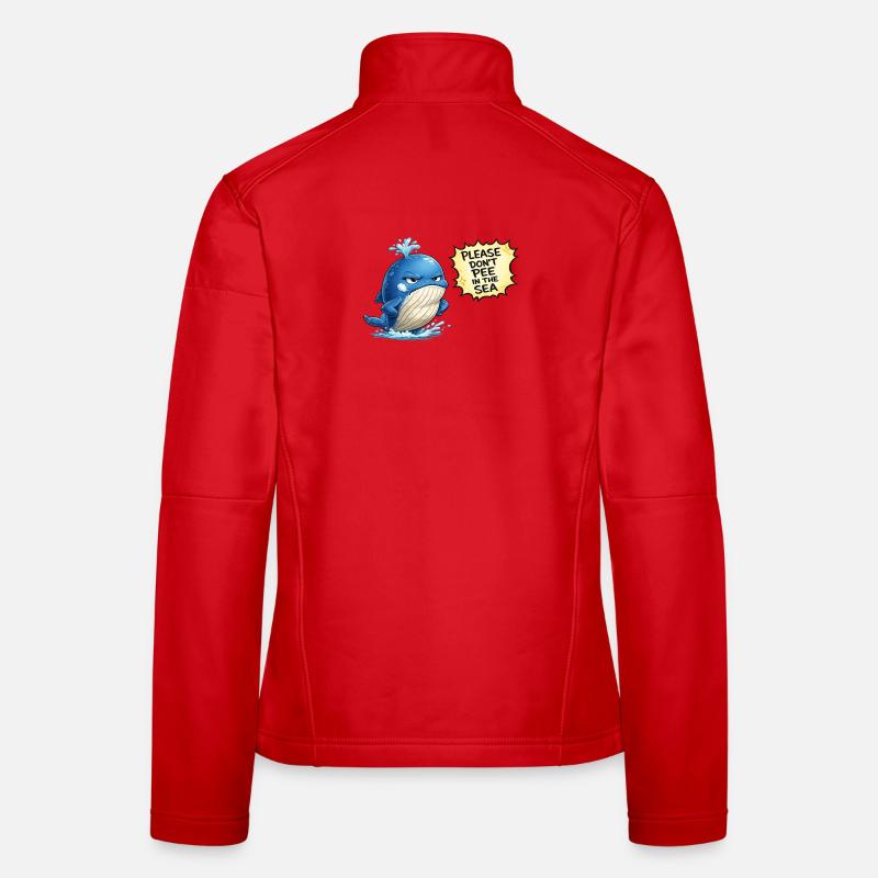 Baleine bleue humour vacances océan Veste en tissu softshell Femme