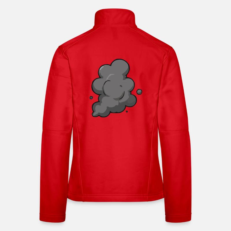 Gray Smoke Cloud Graphic Women's Softshell Jacket
