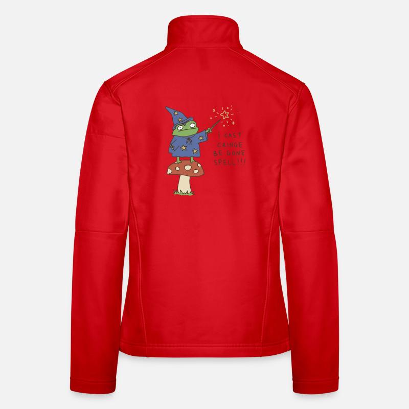 Je lance Sort de Disparaître Magicien Grenouille Drôle Veste en tissu softshell Femme