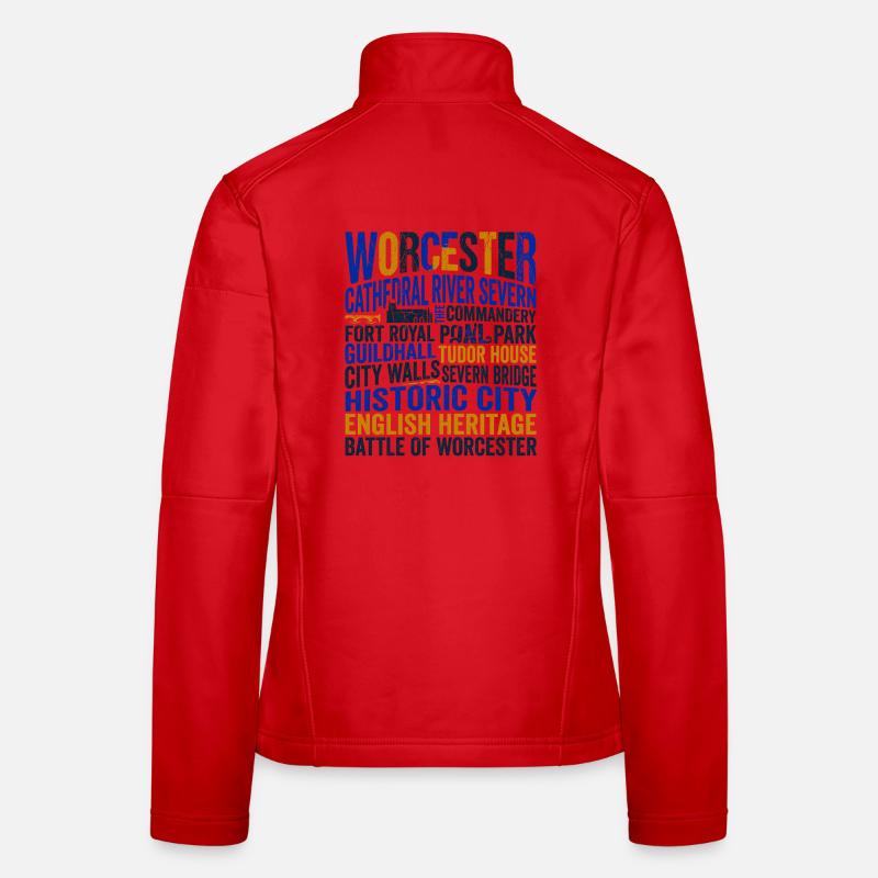 Monuments de Worcester, Angleterre, et géographie locale Veste en tissu softshell Femme