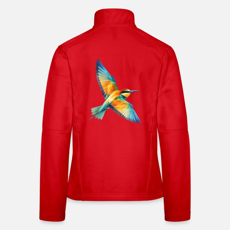 Art polygonal low polygon de Bee-Eater Bird Veste en tissu softshell Femme