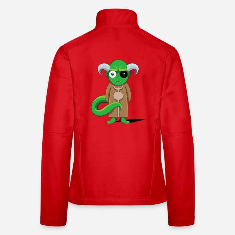 Braungewandeter Grüner Dämon Frauen Softshelljacke