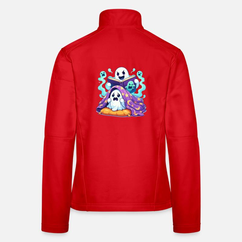 Sleeping ghost readers in a haunted book Women's Softshell Jacket