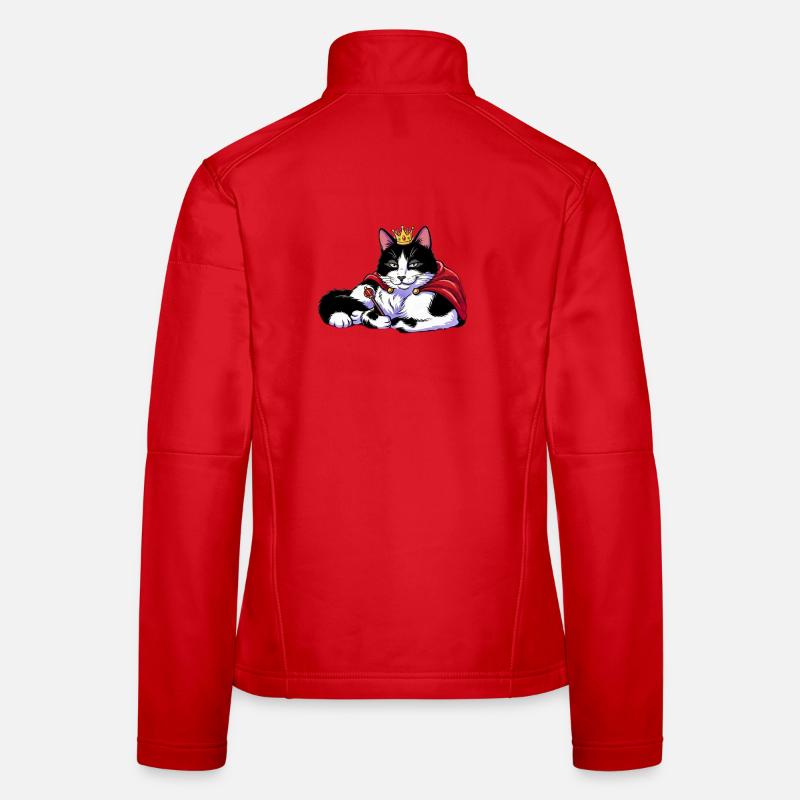 Chat royal avec couronne et cape Veste en tissu softshell Femme
