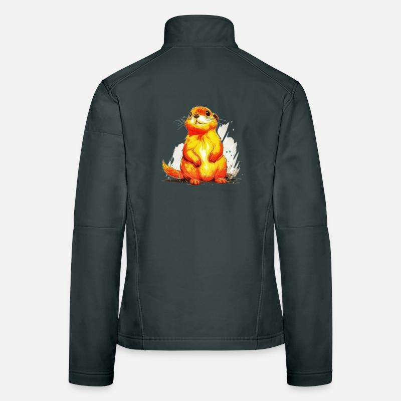 Charme de Loutre Éclairée Veste en tissu softshell Femme