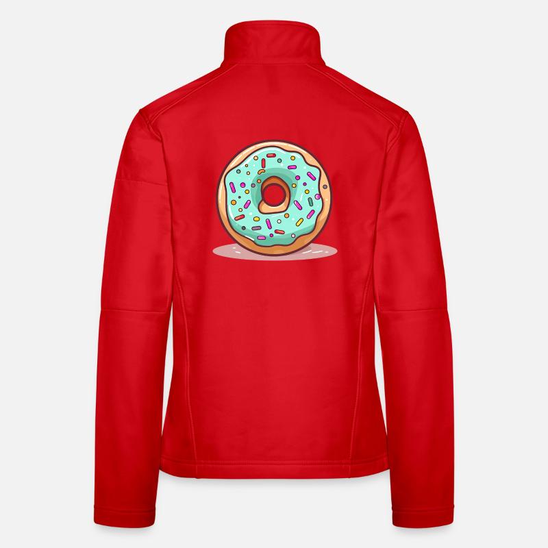 Donut Mint Blue Sparkle - Women's Softshell Jacket - red