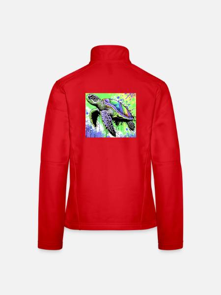 turtle - Women's Softshell Jacket - red - Back