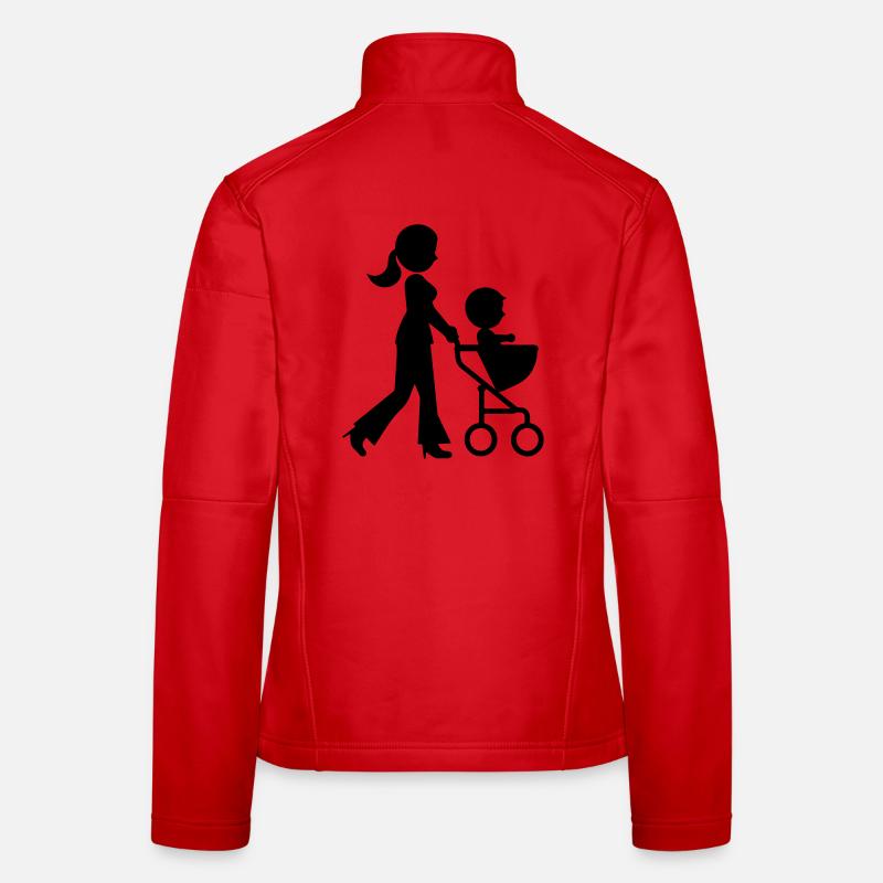 Maman poussette bébé Veste en tissu softshell Femme