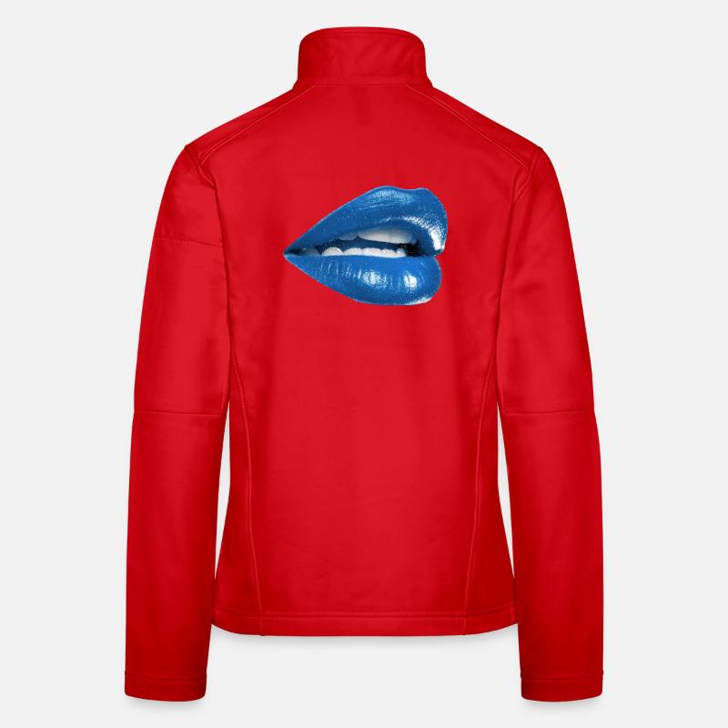     Bold Blue Lips Graphic Women's Softshell Jacket