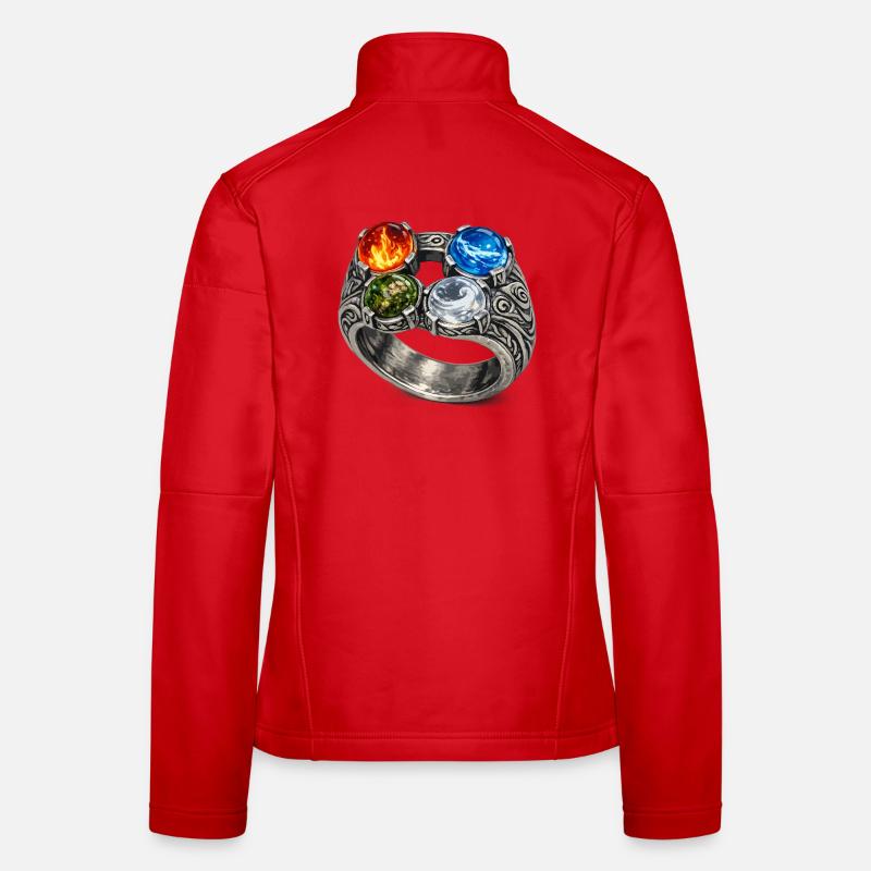 Four Elements Ring with Gemstones Women's Softshell Jacket