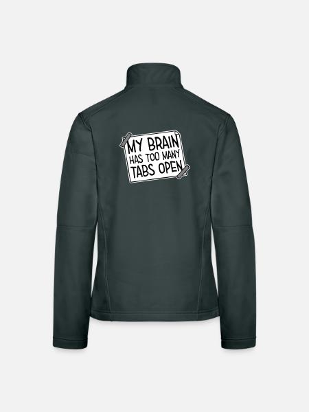Mon cerveau a trop d’onglets ouverts Lustig Grübeln - Veste en tissu softshell Femme - gris foncé - Dos